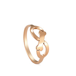 Розовое Золото Кольца из нержавеющей стали с бесконечной костью, украшения для унисекс, розовое золото , 7.4 мм, размер США 10 (19.8 мм)