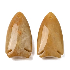 Topaz Jade Natural Topaz Jade Pendants, Fish Charms, 39~40x22x12mm, Hole: 2mm