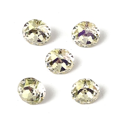 Нарцисс Стеклянные стразы кабошоны, задние и задние, граненые, квадратный, алмаз, бледно-желтый цвет, 8x5 мм