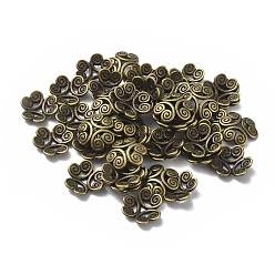 Античная Бронза  Крышки для бусин тибетского стиля, без свинца и без кадмия, цветок, античная бронза, 13x3.5 мм, отверстие : 2 мм