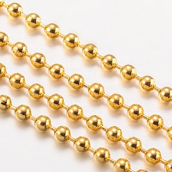 Golden Iron Ball Chains, Soldered, with Spool, Golden, Bead: 3.2mm, about 164.04 Feet(50m)/roll