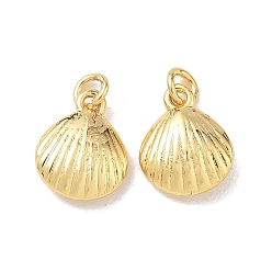 Shell Shape Латунь прелести, подвески в форме ракушек, реальный 18 k позолоченный, 11.5x9x3 мм, отверстие : 2 мм
