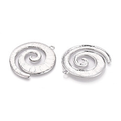 Платина Текстурированные большие подвески из сплава, амулеты в виде завитков, платина, 51x45x2.5 мм, отверстие : 3 мм