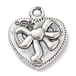 Antique Silver Tibetan Style Alloy Pendants, Heart, Antique Silver, 18.5x16.5x3mm, Hole: 1.8mm, about 241pcs/bag