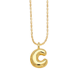 Letter C Messing hängende Halsketten, golden, Buchstaben c, 16.54 Zoll (420 mm), Anhänger: 19~20x6~19 mm