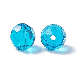 Dodger Blue Imitation Austrian Crystal Beads, Grade AAA, Faceted(32 Facets), Round, Dodger Blue, 8mm, Hole: 0.9~1.4mm
