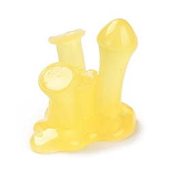 Желтый Милые украшения из светящейся смолы, светится в темноте, микроландшафтное оформление, желтые, 24x20x26 мм