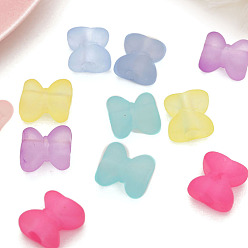 (52) Непрозрачная лаванда Прорезиненные прозрачные акриловые бусины, бусины с большим отверстием, бантом, разноцветные, 13.7x15 мм, отверстие : 4.5 мм