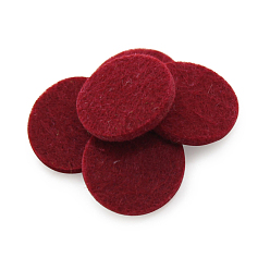 Dark Red Fibre Perfume Pads, Essential Oil Diffuser Locket Pads, Flat Round, Dark Red, 2.2cm