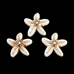 Морская звезда Бусины из непрозрачного акрила с морской тематикой, окрашенные аэрозольной краской., имитация оболочки, морская звезда, 17x18x7 мм, отверстие : 2.5 мм, Около 585 шт / 500 г