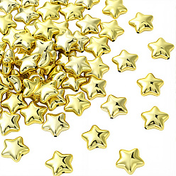 с Золотистым Покрытием 60 шт. гальваническое покрытие непрозрачными акриловыми шариками, звезда, с золотым покрытием, 19x20x9 мм, отверстие : 1.6 мм