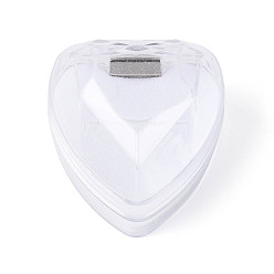 Белый Прозрачные акриловые коробки для хранения колец ко Дню святого Валентина, подарочные футляры для одного кольца в форме сердца, с губкой внутри, белые, 3.95x4x3.5 см