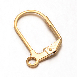 Золотой Ионное покрытие (ip) 304 детали серьги с откидной крышкой из нержавеющей стали, с петлей, золотые, 18x12x0.7 мм, штифты : 0.7x0.5 мм, отверстие : 2 мм