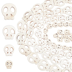 Папайя Оранжевый 4 нити 4 стили окрашенные синтетические бирюзовые бусины нити наборы, череп, papayawhip, 14.5~32.5x13~30x3.5~4 мм, отверстие : 1.4~1.6 мм, около 12~27 шт / нитка, 15.24~16.14 дюйм (38.7~41 см), 1 прядь / стиль