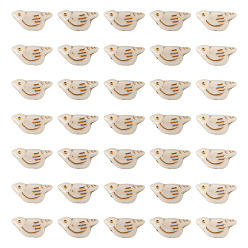 Бледно-Золотистый 50 непрозрачные акриловые бусины, металла обвитые, птица, бледно золотарник, 20x10x6 мм, отверстие : 1.6 мм