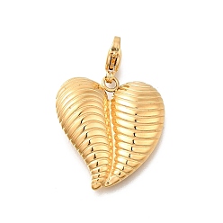 Настоящее золото 14K Сердце 304 подвесные украшения из нержавеющей стали, ионное покрытие (ip), с застежкой омар коготь, реальный 14 k позолоченный, 25.5x23x4.3 мм
