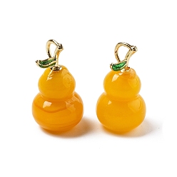 Pear Подвески из латуни ручной работы в технике лэмпворк, фруктовые прелести, груша, 22x13x13 мм, отверстие : 2.5x4.5 мм