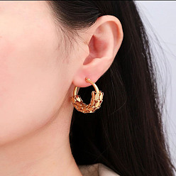 Золотой Серьги из 201 нержавеющей стали, кольцо, золотые, 30x30 мм