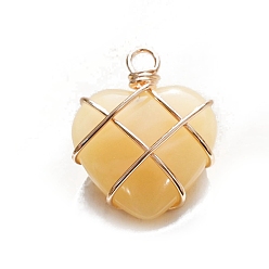 Цитрин Подвески из синтетического цитрина, сердце прелести, 20 мм