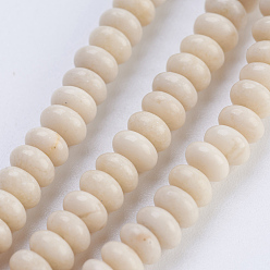 Corail Fossile Naturelles pétrifiés perles de bois brins, rondelle, 4.5~5x2~2.5mm, Trou: 0.8mm, Environ 162~166 pcs/chapelet, 15 pouce