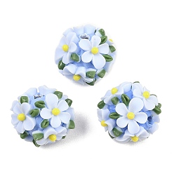 Васильковый Бусины из полимерной глины , cmолой, круглые, васильковый, 20x19.5 мм, отверстие : 3.2 мм