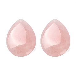 Розовый Кварц Природного розового кварца подвески, слезинки, 40~41x30~31x7~8 мм, отверстие : 1.5 мм