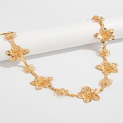 Золотой Цепочка из сплава с цветочным звеном, цепочки на талию и живот для женщин, золотые, 1100 мм