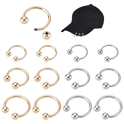 Золотой & Цвет Нержавеющей Стали 12шт. 6 варианты застежек С-образной формы из сплава для шляп, золотые и нержавеющая сталь цвет, 20.5~30.5x20~29.5x1.5~8 мм, 2 шт / стиль