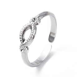 Stainless Steel Color Non-Tarnish 304 Stainless Steel Open Cuff Ring Finding, Ring Settings, Oval, Stainless Steel Color, US Size 7 1/4(17.5mm), Fit for 1.2mm