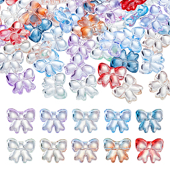 (52) Непрозрачная лаванда 100 шт 10 цвета прозрачные стеклянные бусины, бантом, разноцветные, 15.5x18x7 мм, отверстие : 1.2 мм, 10 шт / цвет