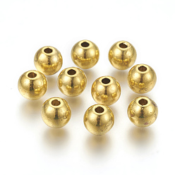 Antik Golden Tibetischer stil legierung perlen, Cadmiumfrei und Nickel frei und Bleifrei, Runde, Antik Golden, 7.5 mm, Bohrung: 2.5 mm