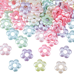 (52) Непрозрачная лаванда 100шт. непрозрачная акриловая рамка для бусин, цветок, разноцветные, 18x19x4 мм, отверстие : 1.5 мм