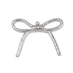 Нержавеющая Сталь Цвет 304 подвески из нержавеющей стали, бантик очарование, цвет нержавеющей стали, 24.5x31.5x2.5 мм, отверстие : 1.4 мм