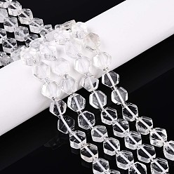 Хрусталь Природных кристаллов кварца бисер нитей, шестиугольник, горного хрусталя, с бисером, 8~10x8~10x4~5 мм, отверстие : 0.9~1 мм, около 34~38 шт / нитка, 15.35~15.94'' (39~40.5 см)