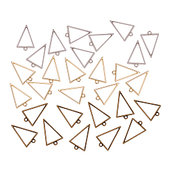 Mixed Color Rack Plating Alloy Open Back Bezel Pendants, For DIY UV Resin, Epoxy Resin, Pressed Flower Jewelry, Triangle, Mixed Color, 39x25x3.5mm, Hole: 3mm