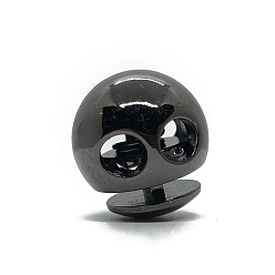 Gunmetal Alloy Spring Cord Lock, for Drawstrings Lanyard, Double Hole Spring Stopper Fastener, Gunmetal, 1.58x1.73cm