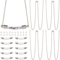 Нержавеющая Сталь Цвет 10шт 304 подвески из нержавеющей стали ожерелья, с 20 соединительными кольцами, 10шт стеклянная бутылка, цвет нержавеющей стали, 18.5 дюйм ~ 18.8 дюйм (47~47.8 см), 2 мм, отверстие : 2.5 мм