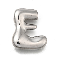 Letter E 304 подвески из нержавеющей стали, буквенное очарование, анти-тускнение, Письмо E, 22.5x18.5x5.5 мм, отверстие : 3.5x2.2 мм