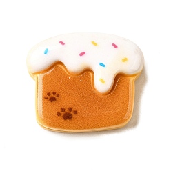 Food Кабошон из непрозрачной смолы с рисунком в виде отпечатка лапы, тост, 20.5x24.5x8 мм