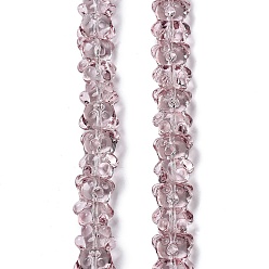 Розово-Коричневый Стеклянные бусины с гальваническим покрытием , гальваническое покрытие, медведь, розово-коричневый, 15x12x9 мм, отверстие : 1.2 мм, около 44 шт / нитка, 25.98'' (66 см)