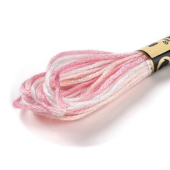 Pearl Pink 10 Skeins 6-Ply Polyester Embroidery Floss, Cross Stitch Threads, Segment Dyed, Pearl Pink, 0.5mm, about 8.75 Yards(8m)/skein