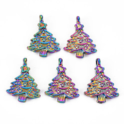 Rainbow Color Подвески из сплава цвета радуги, без кадмия, без никеля и без свинца, елочные украшения, 24x17.5x2 мм, отверстие : 1.8 мм