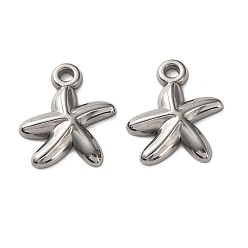 Нержавеющая Сталь Цвет 304 подвески из нержавеющей стали, очарование морской звезды, цвет нержавеющей стали, 16x14x2.5 мм, отверстие : 1.5 мм