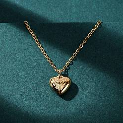Настоящее золото 18K 304 Женские ожерелья с кулоном в виде розы и сердца из нержавеющей стали, ионное покрытие (ip), реальный 18 k позолоченный, 15.55 дюйм (39.5 см)