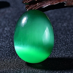 Зеленый Яйцо кошачий глаз украшения для показа, для украшения рабочего стола домашнего офиса, зелёные, 48x35 мм