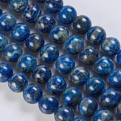 Lapis Lazuli Natural Lapis Lazuli Beads Strands, Round, 10mm, Hole: 1mm, about 39pcs/strand, 15.5 inch