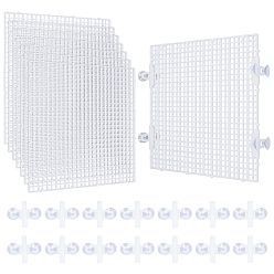 Белый 8шт. полипропиленовая пластиковая изоляционная доска для дна аквариума, с 16шт. присосками из полипропилена, белые, 298x298x6.5 мм, 8 шт