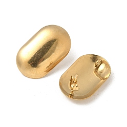 Настоящее золото 18K 304 находка серег из нержавеющей стали, с горизонтальными петлями, ионное покрытие (ip), овальные, реальный 18 k позолоченный, 24x14 мм, отверстие : 2 мм, штифты : 1 мм