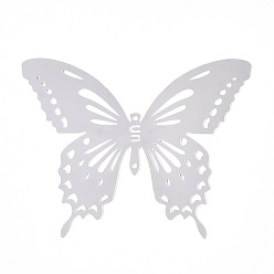 Нержавеющая Сталь Цвет 201 подвески из нержавеющей стали, ссылки бабочки, цвет нержавеющей стали, 49x60.5x0.3 мм, отверстие : 1 мм