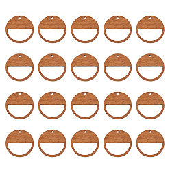 Верблюжий 20 кулоны из орехового дерева, полые плоские круглые прелести, неокрашенными, верблюжие, 30x2 мм, отверстие : 2 мм